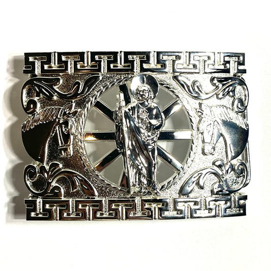 San Judas Belt Buckle - Classic Western Accessory