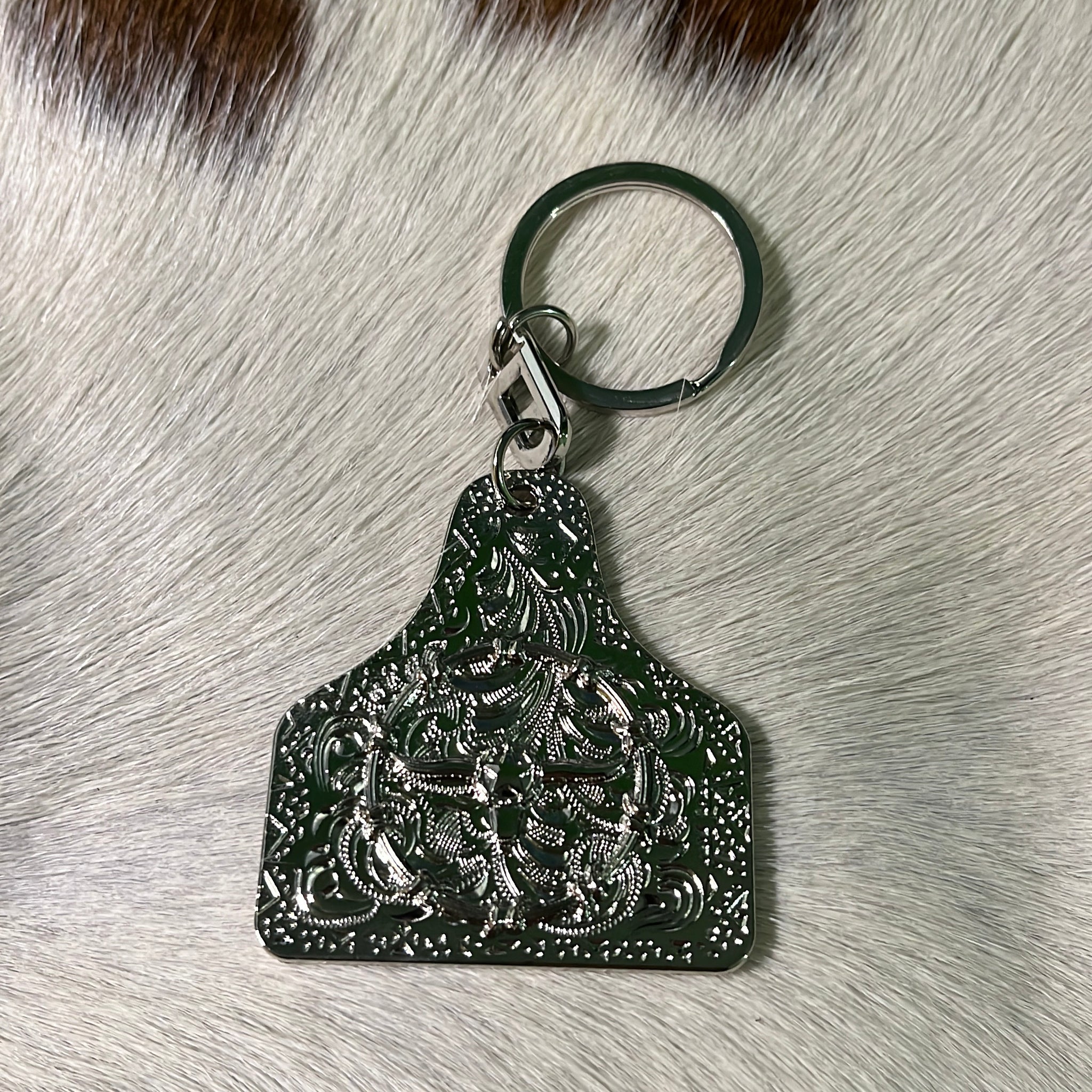 Cow Tag Keychain