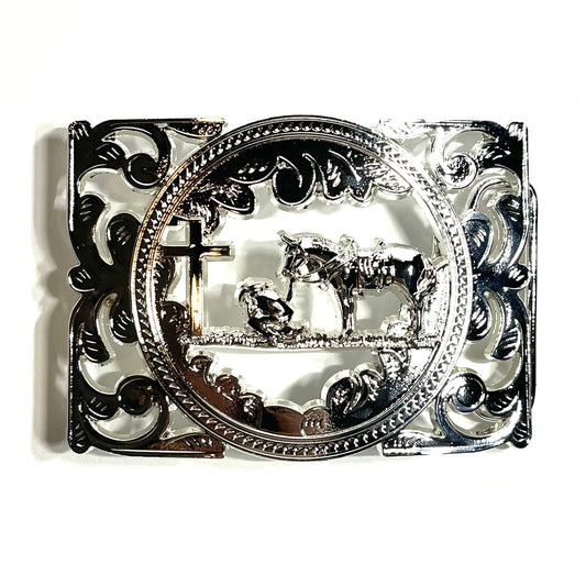 Praying Cowboy Belt Buckle - Classic Western Accessory