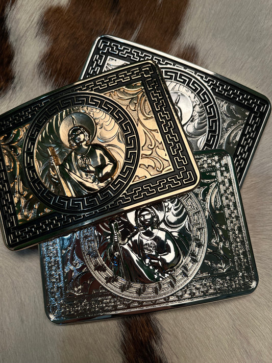 San Judas Belt Buckle - Classic Western Accessory