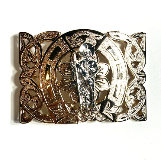 San Judas Belt Buckle - Classic Western Accessory