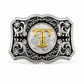 Custom Initial Western Belt Buckle | Silver & Gold Monogram Cowboy Buckle