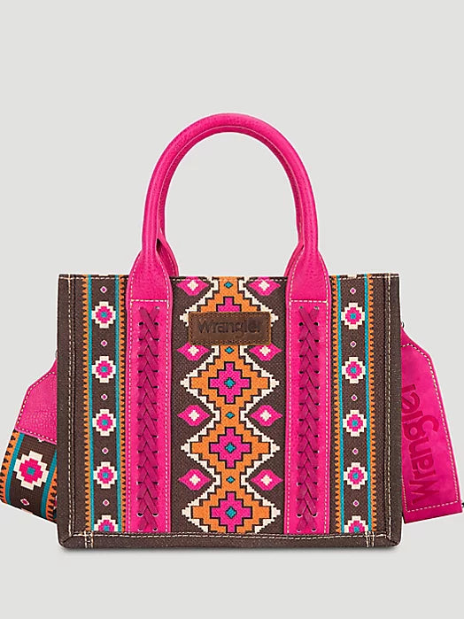 SOUTHWESTERN PRINT CROSS BODY CANVAS MINI TOTE