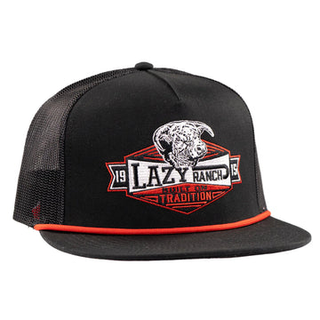 Lazy J Ranch Black Domino Classic Rope Trucker Hat
