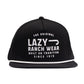 Lazy J Ranch Black Untroubled Classic Rope Trucker Hat