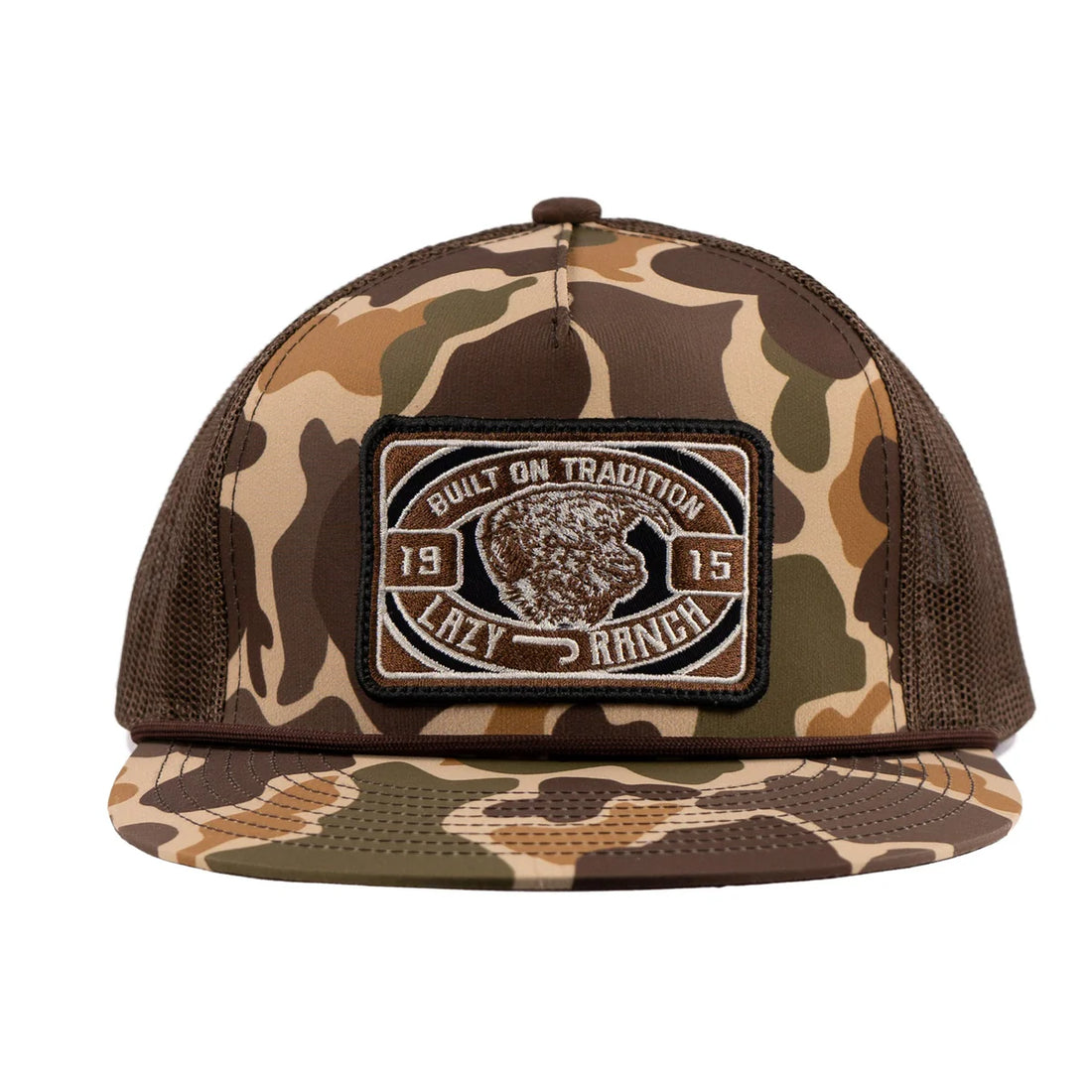 Lazy J Ranch Camo & Brown Drive Line Classic Rope Trucker Hat
