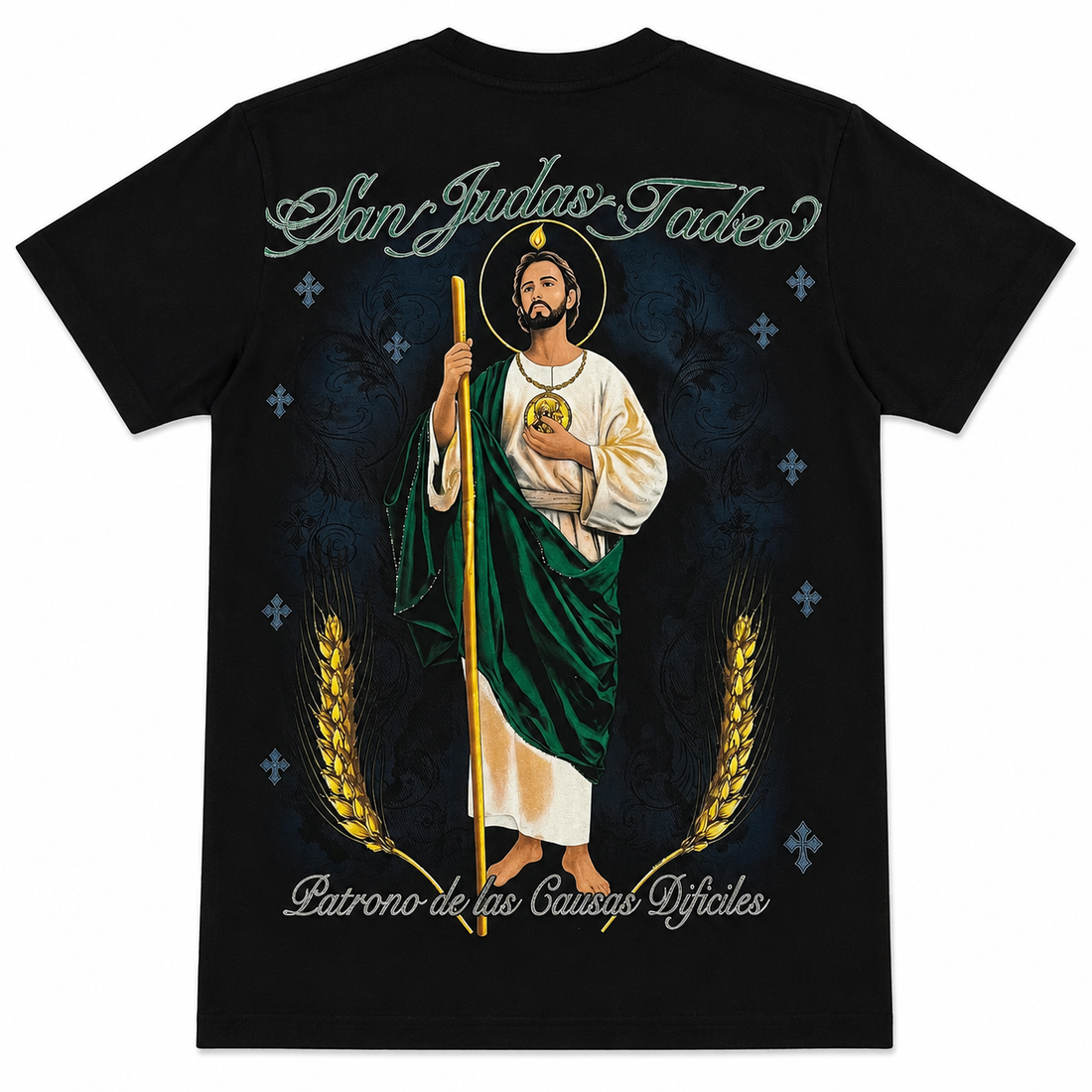 San Judas Vintage Streetwear Graphic Tee (Black)