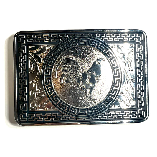 Silver Gallo Fino Belt Buckle - Classic Western Accessory