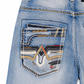 Ace Of Diamond Premium Denim Jeans – Light Wash Western Embroidered Pocket Jeans