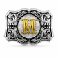 Custom Initial Western Belt Buckle | Silver & Gold Monogram Cowboy Buckle