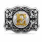 Custom Initial Western Belt Buckle | Silver & Gold Monogram Cowboy Buckle