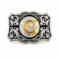 Custom Initial Western Belt Buckle | Silver & Gold Monogram Cowboy Buckle
