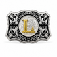 Custom Initial Western Belt Buckle | Silver & Gold Monogram Cowboy Buckle