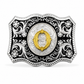 Custom Initial Western Belt Buckle | Silver & Gold Monogram Cowboy Buckle