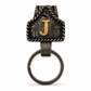 Custom Letter Western Keychain – Antique Black & Gold