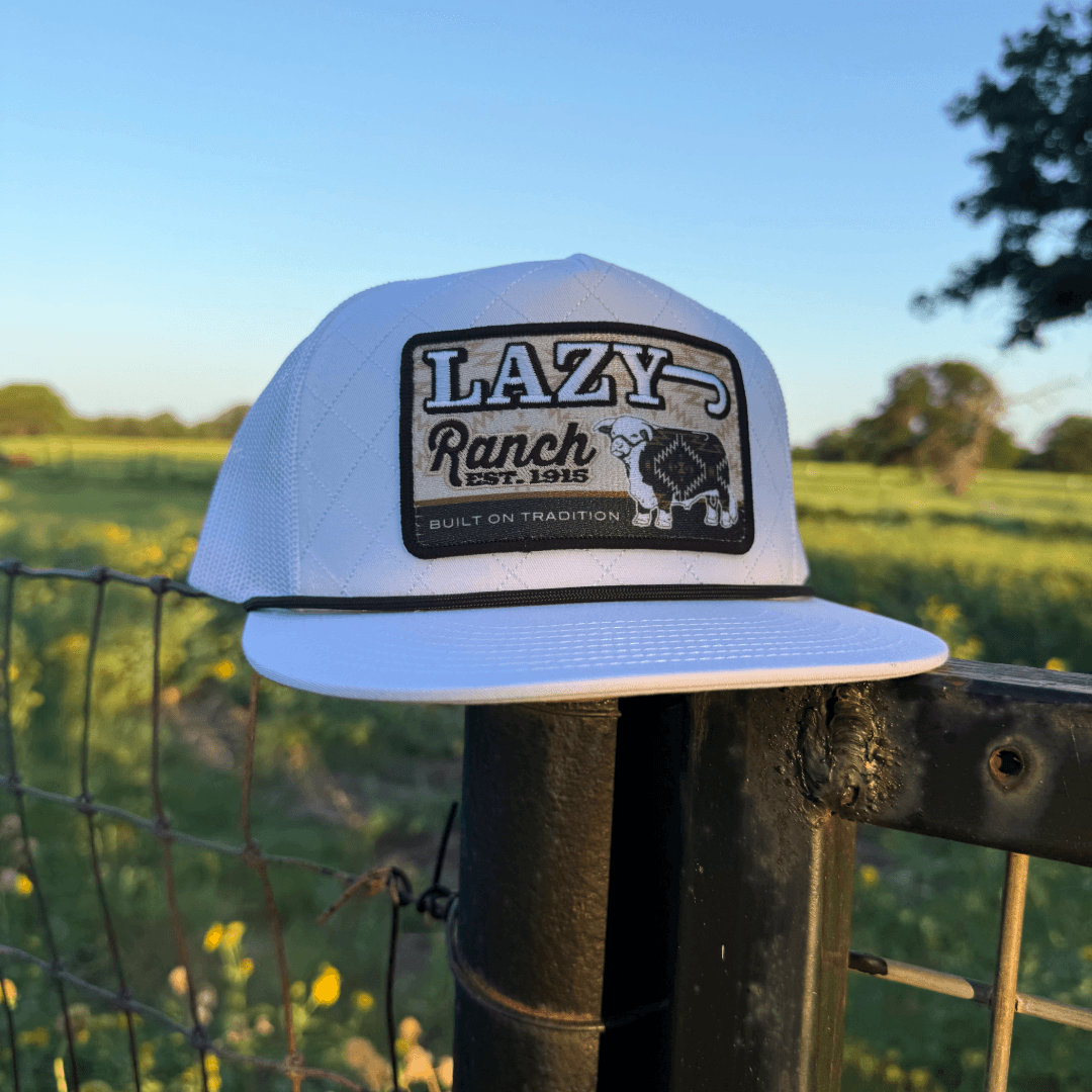 White Cool Front Rope Trucker Hat front detail