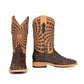 Brian Python Square Toe Cowboy Boot - Brown / Light Shaft