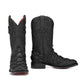 Bruce Shelby Pirarucu Red Bottom Square Toe Cowboy Boot - Matte Black