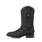 Bruce Shelby Pirarucu Red Bottom Square Toe Cowboy Boot - Matte Black