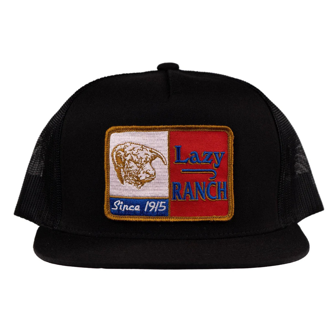 Lazy J Ranch Black Gold Texas Ranch Gold Patch Classic Five Panel Trucker